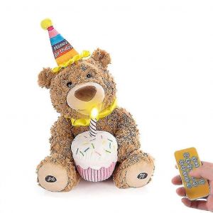 Vocal joyeux anniversaire ours,ours en peluche musical tenant gâteau joue joyeux anniversaire [xh] JSTR - Neuf