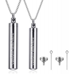 Kal-Collier Homme Pendentif Personnalisable Bouddhiste Mantra Prière Avec Tube Bouteille Ouvrir En Acier Inoxydable Pour Homme Et Garçon - Neuf