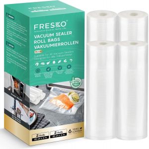 Sac Sous Vide Alimentaire, 2 Rouleaux 20x600cm+2 Rouleaux 28x600cm, Sacs de Conservation s pour Cong&eacute;lateur, Compatible Machine de Mise Sous Vide, sans BPA - Neuf