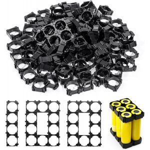 Supports de Batterie Li-ION Support de Batterie Cylindrique en Plastique pour Batterie Fixe DIY Noir 100 Pi&egrave;ces - Neuf