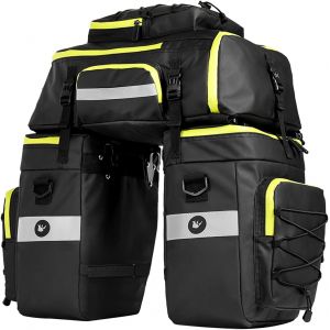 Subzonal-Sacoche V&eacute;lo Porte-Bagage Arri&egrave;re Sac De Cadre Velo Avec Couverture,3 En 1,Multifonctionnel Imperm&eacute;able Grande Capacit&eacute; De 65l Bandes R&eacute;fl&eacute;chissantes Outdoor Voyage Sport (Vert) - Neuf