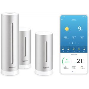 SUBZONAL-Station M&eacute;t&eacute;o avec Capteur Ext&eacute;rieur Sans Fil et Module Suppl&eacute;mentaire &iquest; Suivi du Climat Int&eacute;rieur et Ext&eacute;rieur, Compatible Alexa, Google Home & Apple HomeKit, NBU-NWS-NIM-EU - Neuf