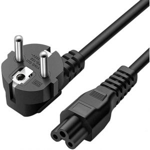 Câble d'alimentation Trebol IEC-320-C5 | Câble d'alimentation pour HP, Acer, DELL, Sony, Lenovo, TV LG Samsung Monitor Laptop Notebook, Chargeurs d'ordinateur portable | Noir | 1,80 mètres - Neuf