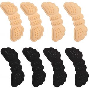 4 Paires De Protège-Talons Surdimensionnés Pour Chaussures, Anti-Glissement Et Anti-Frottement (Beige Et Noir) - Neuf
