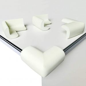 Lot De 4 Protections D'angle De Table En Mousse Souple Blanche, Protections D'angle Antichoc À Angle Droit Pour Bébé Avec Adhésifs Puissants Pour Tables Et Meubles Pointus (Sans Odeur) - Neuf