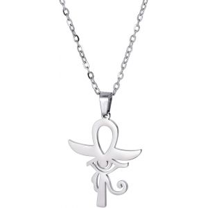 Trahoo-Collier Ankh Avec Pendentif En Forme De Croix D'horus En Acier Inoxydable - Bijou De Protection Pour Homme Et Femme - Neuf