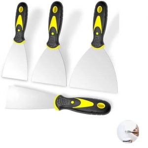 Lot de 4 Couteau à Enduire - KAKOO - Spatules en Acier Inoxydable - Couteaux à Mastic - Spatule Bricolage - Neuf
