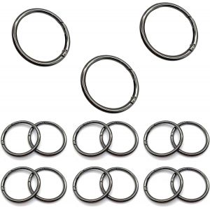 Gjhgf-Lot De 15 Anneaux Porte-Clés À Ressort 38 Mm - En Alliage De Zinc Noir Avec Mousqueton Et Anneau Torique - Porte-Clés Robustes Pour Clés, Sacs À Dos, Sacs Et Équipement De Plein Air - Neuf