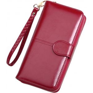 Portefeuille Femme En Cuir Pu Paquet &Agrave; Main &Eacute;l&eacute;gant Portefeuille Long &Agrave; Fermeture &Eacute;clair Porte-Monnaie Pratique Pour Femmes Utilisation Couleur - Neuf