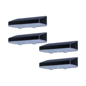 Lot De 4 Lampes Solaires Led Pour Cl&ocirc;ture, Mur, Jardin, All&eacute;e, Terrasse, Escalier : 3 Modes D'&eacute;clairage, &Eacute;tanches. - Neuf