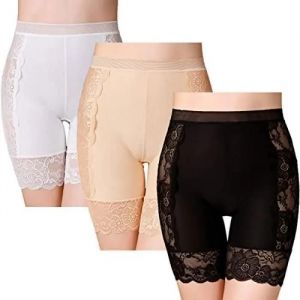 Short Femme 3pcs,Shorts Anti-Frottement Cuisse, Shorts Sous Robe Femme Shorties En Dentelle Sous-Vêtements Shorts Leggings De - Neuf