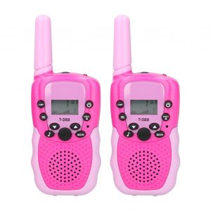 Lot De 2 Mini Talkies-Walkies, Chargement Usb, Radio Sans Fil, Jouets Pour Enfants, Cadeaux D'anniversaire Et De Noel, Rose, Americain, 22 Canaux Frs 462-467 Mhz - Neuf