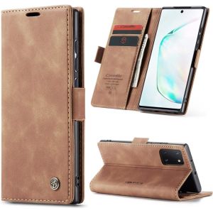 Case For Samsung Galaxy Note 10 Lite Wallet Pu Leather Wallet Cover With Magnetic And Rfid Protection Anti-Theft Folio Cover Samsung Note 10 Lite Case, Brown - Neuf