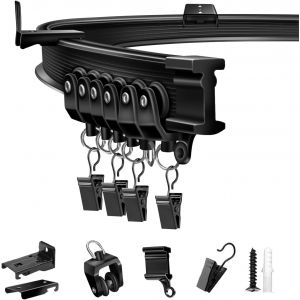 Tianyi-Tringle À Rideau Flexible De 3 M - Rail De Plafond Incurvé Et Pliable Pour Rideaux, Rails Et Raccords Montés Au Mur Ou Au Plafond, Rideau De Douche, Rideau De Camping-Car, Séparateur De Pièce - Neuf