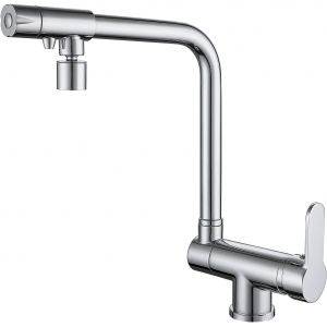 Mitigeur Cuisine Rabattable,Robinet De Cuisine 3 Voies, Robinet Cuisine Repliable Mitigeur D'&eacute;vier Pivotant &agrave; 360&deg;,Fabriqu&eacute; En Laiton De Haute Qualit&eacute;, Galvanis&eacute; - Neuf