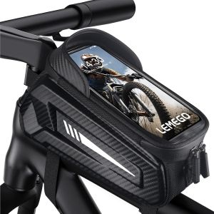 Bike Frame Bag Waterproof For Smartphones Up To 7 Inch Mobile Phone Holder Mobile Phone Bag With Sensitive Touch Screen Tpu For Mountain Bikes - Neuf