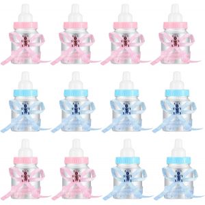 Mevronisshop-12 Pi&egrave;ces Bouteille De Bonbons, R&eacute;utilisable Bonbons Bouteilles Cadeau, Boite De Bonbons, Biberon Bouteille Pour Bapt&ecirc;me F&ecirc;te Baby Shower D&eacute;coration - Bleu/Rose - Neuf