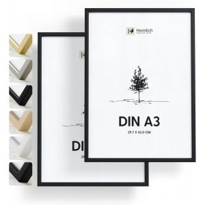 CMWX-&reg; - Cadre photo - A3 29,7 x 42 cm, bois d'ayous, noir, lot de 2 - Cadres pour affiches - Montage mural uniquement - Neuf