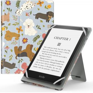Étui Universel Pour 6"" 6.8"" 7"" Kindle Ereaders Fire Tablette - Kindle/Kobo/Voyaga/Lenovo/Sony Kindle E-Book E-Reader Tablette, Coque En Pu Avec Support Réglable Et Dragonne, Chien Heureux - Neuf