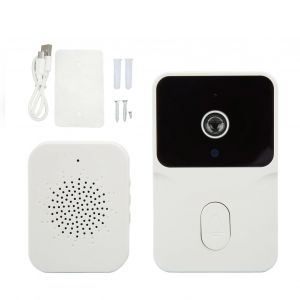 Sonnette video sans fil avec camera HD, vision nocturne, appels vocaux bidirectionnels, securite Wi-Fi pour la maison - Neuf