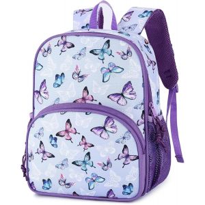 Sac À Dos Enfant, Léger Confortable 3-7 Ans Cartable Fille Primaire Maternelle Pique-Nique Randonnée Avec Bande Réfléchissante Et Sangle De Poitrine Papillon - Neuf