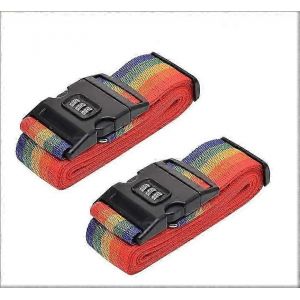 sangle de valise avec serrure &agrave; combinaison,sangle d'emballage de valise de trolley sangle de bagages avec combinati - Neuf