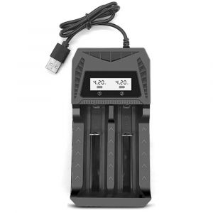 Chargeur De Batterie Lcd Intelligent,1 / 2 Emplacements,Double Pour Batterie Au Lithium Rechargeable 18650 4.2v Pour Batterie Ni-Mh Aa / Aaa 1.2v--2 Slots Usb - Neuf