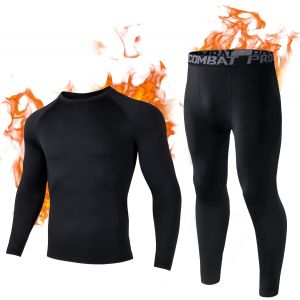 Jexnovashop-Ensemble De Sous-V&ecirc;tements Thermiques Homme, Haut Maillot De Corps Et Sous Pantalon Thermique Pour Homme, Combinaison De Sous-V&ecirc;tements Chaud De Sport Ski Moto Cyclisme M-Xxl - Neuf