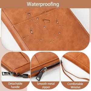 CAUC-Portefeuille Porte-Passeport Portefeuille Passeport Cuir PU Portefeuille de Voyage Familial Prot&egrave;ge Passeport avec Blocage RFID Porte-Document Pochette pour Femme Homme Cartes de Cr&eacute;dit (Marron) - Neuf