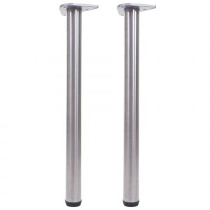 Lot de 2 pieds de table HWC-H36, pour bureau, pied de table &agrave; manger, pi&egrave;tement de table, 73 cm, aspect acier inoxydable - Neuf
