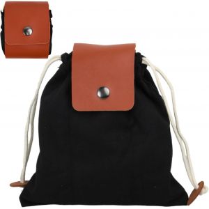 ytseazn-Pochette De Fourrage En Toile Avec Housse En Cuir Avec Cordon De Serrage,Sac De Survie,Sac Ceinture,Pliable Portable Robuste Sac En Toile,Pour La Randonnée,Le Camping - Neuf