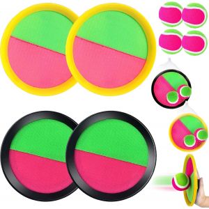 Mdy-Jeu Catch Ball Et Toss, Raquette De Plage 4 Pagaies Et 4 Balles, Jeu De Balle Velcro Enfants, Balle Raquette Scratch Jeux Pour Jardin Extérieur Cour Piscine Plage 2 3 5 4 6 7 8 9 10 Ans - Neuf