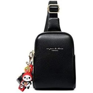 nzqaf-Sac Bandoulière Femme de Poitrine, Sacoche Femme Bandoulière en PU Cuir, Sacoche de Poitrine pour Vacances Shopping Vélo, Mini Sac Chic Mignon - Neuf