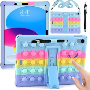 Ersan-Coque Silicone Pour Ipad A16 11e Génération 2025 11 Pouces/Ipad 10e Génération 2022 10,9 Pouces, Étui De Protection Antichoc Pour Enfants Avec Support Pliable, Bandoulière Et Stylet Inclus - Neuf