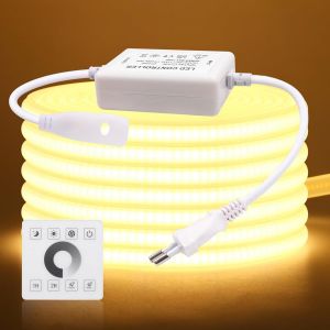 220V Ruban LED COB, 288 LEDs/m Dimmbar Bande LED Lumineuse IP65 &eacute;tanche Flexible Neon Light Strip Avec 750w Gradateur monochrome pour Maison Chambre Cuisine DIY Dekoration. - Neuf