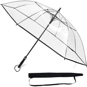 Parapluie Transparent Xxl Ø130 Cm, Bouton-Pression - Neuf
