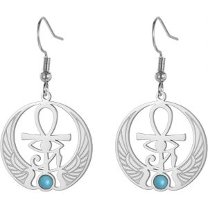 Kal-Boucles D'oreilles Ankh Croix Oeil D'horus Boucles D'oreilles Clé De Vie Boucles D'oreilles Scarabée Boucles D'oreilles Déesse Isis Ancienne Égypte Amulette Bijoux Religieux Pour Femmes - Neuf