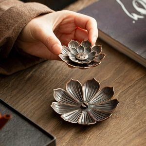 Dww-Laiton Détenteur de l'Encens Lotus Bâton d'Encens Brûleur et Conique Détenteur de l'Encens avec cendrier -6 cm - Neuf