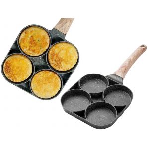 Ensemble De 2 Po&ecirc;les &Agrave; ?ufs Et &Agrave; Cr&ecirc;pes Antiadh&eacute;sives &Agrave; 4 Trous - Neuf