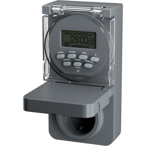 Minuterie Num&eacute;rique Ext&eacute;rieure, 8 Programmes De Commutation, Minuterie Hebdomadaire Avec Fonction Al&eacute;atoire, Prise Ip44 Pour D&eacute;coration De No&euml;l, Pompes De Piscine, &Eacute;clairage Dans Le Jardin, 3680 W - Neuf