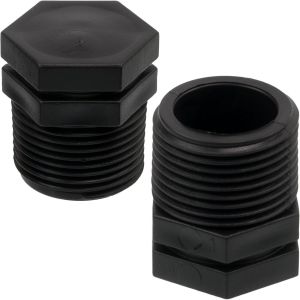 Lot de 5 Bouchons mâles 3/4"" à visser pour tuyau d'arrosage système goutte à goutte - pression max 10 bars - en polyéthylène - raccord circuit capuchon irrigation - Neuf