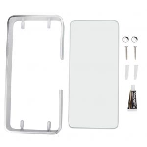Hjlian Panier De Rangement De Salle De Bain En Aluminium Et Verre Trempe, Etagere De Douche A Une Seule Couche Pour Toilettes - Neuf