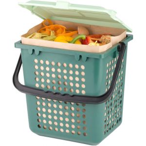 Eryi-Airbox Poubelle À Compost Pour La Cuisine, Avec Sacs En Papier Compostables 7l (80 Sacs), Réduit Les Odeurs, Made In Germany - Neuf