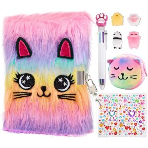 Mdy-Journal Intime Fille, Carnet Secret Avec Clé Et Cadenas, 160 Pages A5 Journal Cahier, Carnet Avec 4 Jouets De Décompression, Sac À Main, Stylo Multicolore, Cadeau Pour Enfants 6 7 8 9 Ans - Neuf