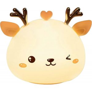 Vente Promotionnelle Veilleuse Led En Forme De Cerf 7 Couleurs Vives - Soft Touch - Silicone - Neuf