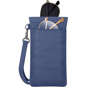 Fintie Étui À Lunettes Souple Pour 2 Lunettes - Double Pochette Lunettes De Soleil Avec Main-Bracelet Détachable Portable Pour Femme Homme - Neuf