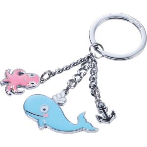 Kal-Wal & Oktopus - Kr18-13/Ch - Porte-Clés Avec 3 Pendentifs - Baleine, Pieuvre, Pieuvre, Pieuvre - Fonte De Métal/Émail - Brillant - Chromé - Multicolore - Troïka Original, Multicolore, 9,8cm, - Neuf