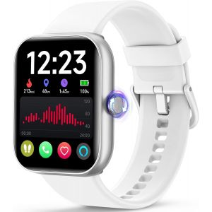 Montre Connectée Femme Homme Avec Appels Fréquence Cardiaque Podometre Alexa Suivi Sommeil Bluetooth-Ip68 Smartwatch Digitale Femme Sport Pour Android Ios(Blanc)[Z2085] - Neuf