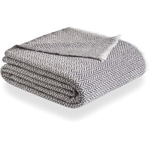 JGD-Couverture en Coton Extra Doux, Quatre Saisons, Couvre-lit Multi-usages canap&eacute;, Plaid pour lit, Couverture Foulard, 120 x 180 cm, Gris fonc&eacute;. - Neuf