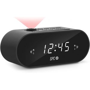 Frodi Max Radio-r&eacute;veil Compact avec projecteur d'heure r&eacute;glable, Grand Bouton Snooze/Sleep, Double Alarme, &eacute;cran XL, Grand Nombre, Pile de r&eacute;serve, Extra Grande, Noire - Neuf